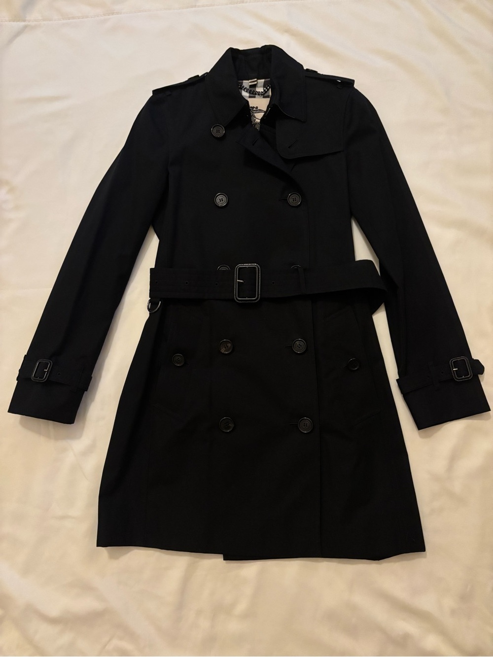 Burberry The Kensington Trench Coat Black US 0